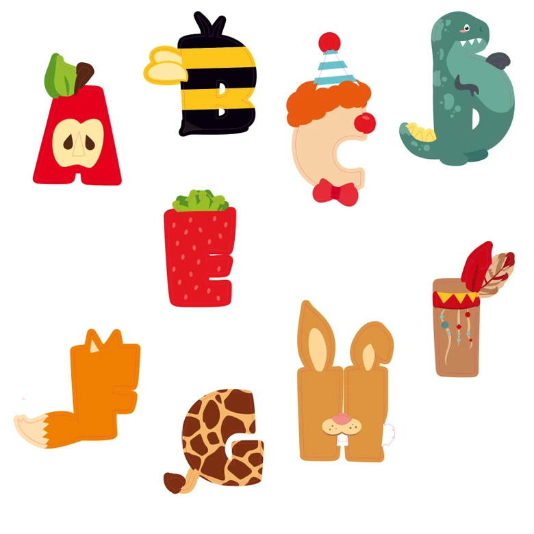Sticker mural + Prénom alphabet pour enfants 