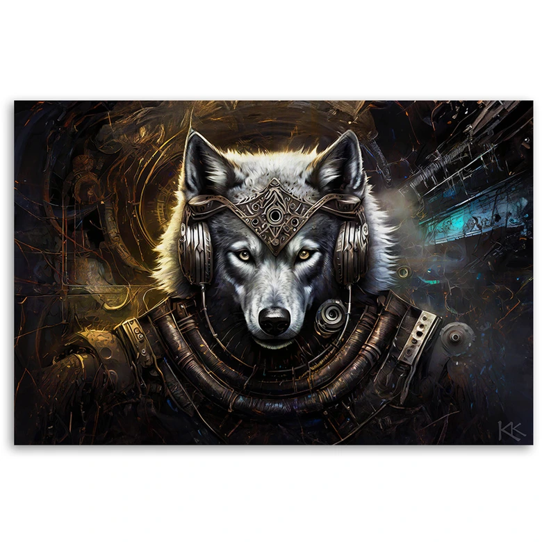 Leinwandbild, Wolf Abstraktion Tiere 