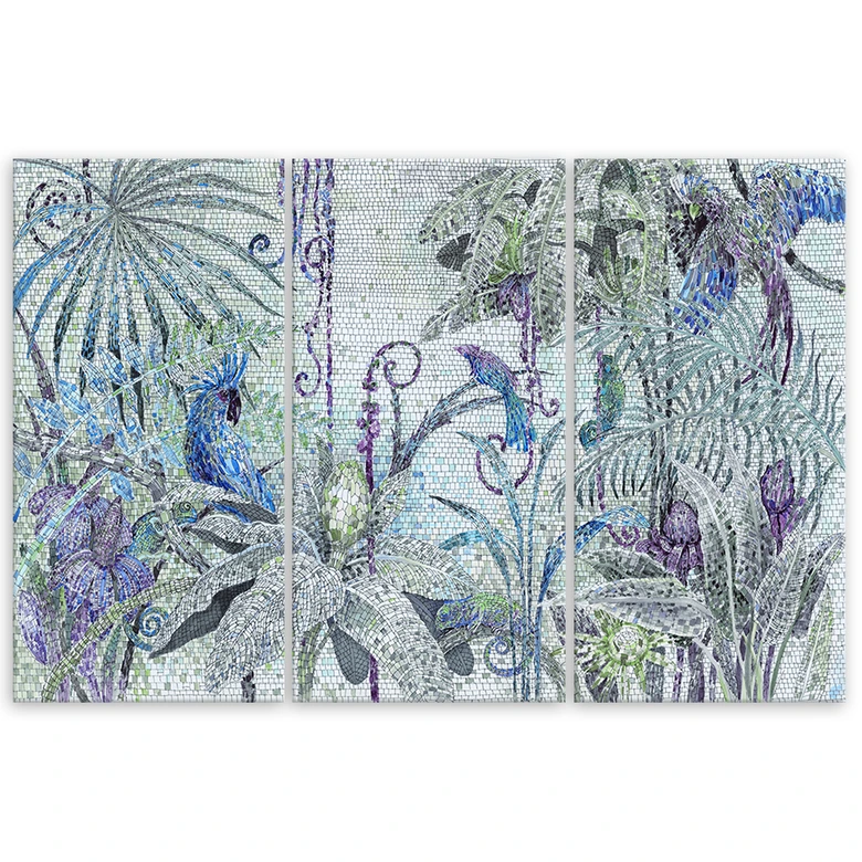 Leinwandbild 3 teilig, Mosaik -Dschungel 