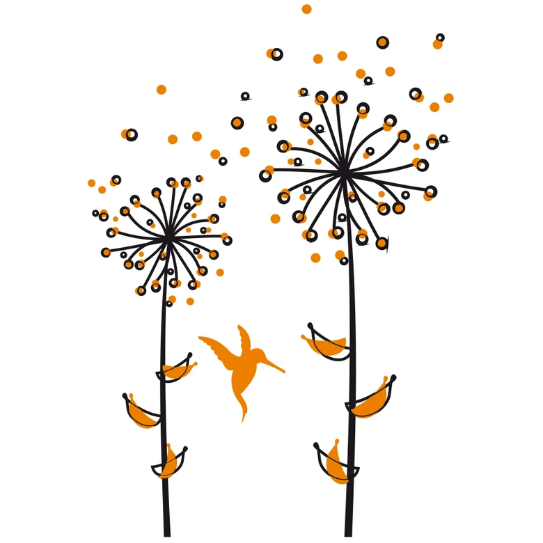 Wandtattoo Pusteblume Orange 