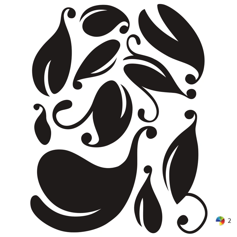 Sticker mural - Vrille des fleurs 1 (bicolore) 