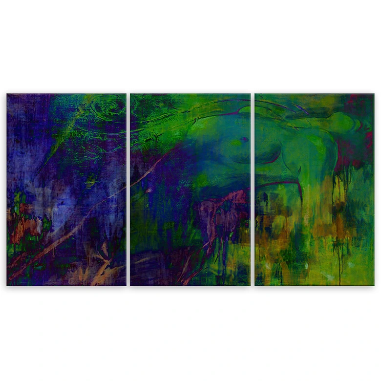 Leinwandbild 3-teilig, Abstrakte Frau Gemalt 