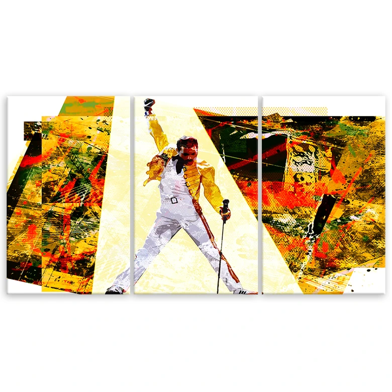 Leinwandbild 3-teilig, Freddie Mercury 