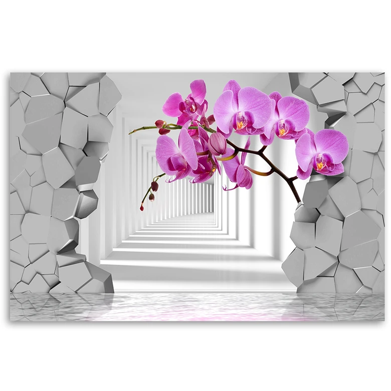 Canvasbillede, Orkidé abstrakt 3D 