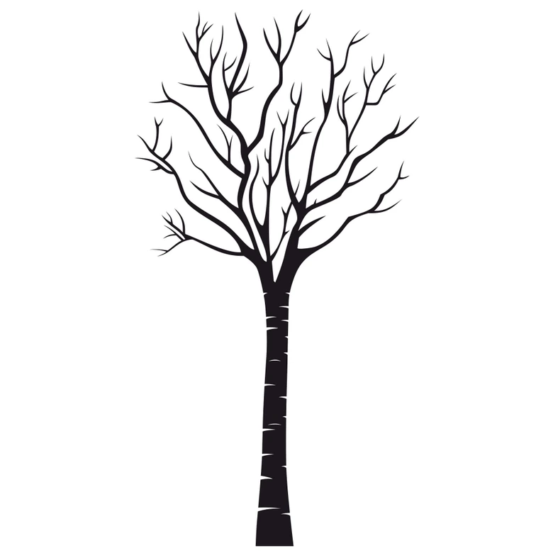 Wandtattoo Schlanker Baum (2-farbig) 