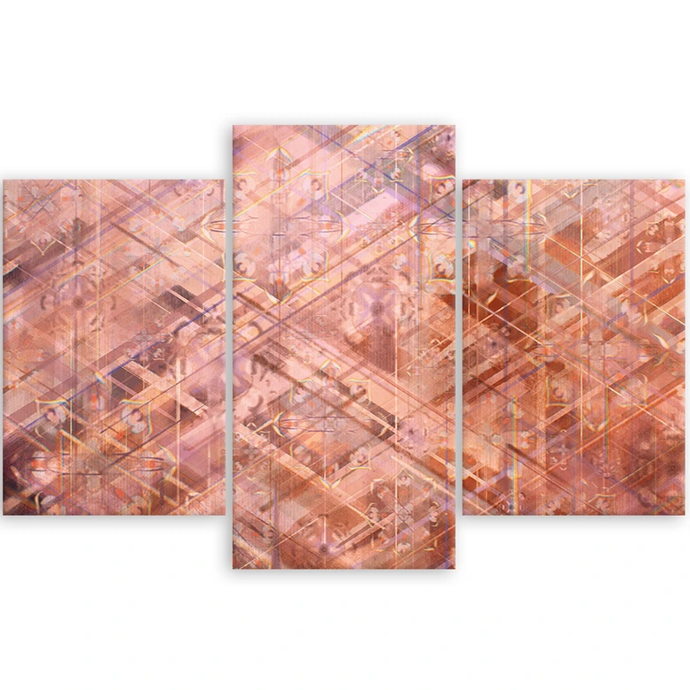 Leinwandbild 3 teilig, Abstrakte geometrische Formen 
