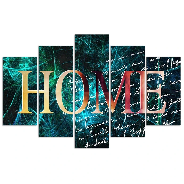 Leinwandbild 5 teilig, Home Wallpaper Hintergrund Blau 