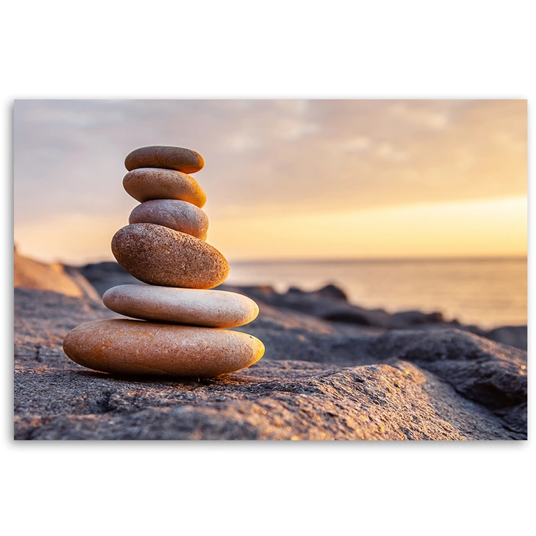 Leinwandbild, Steine Zen Strand Meer 