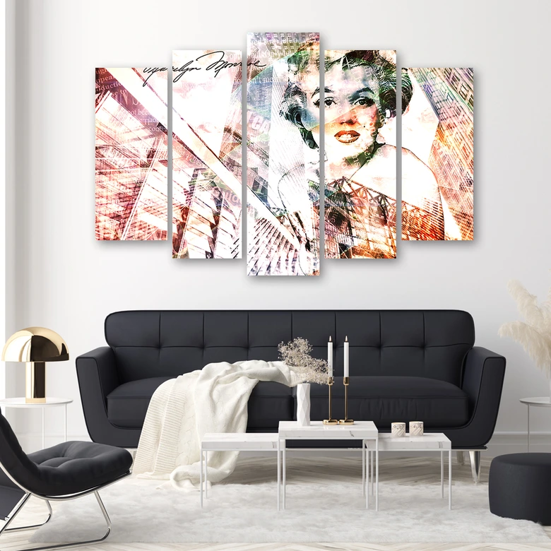 Leinwandbild 5 teilig, Marilyn Monroe 