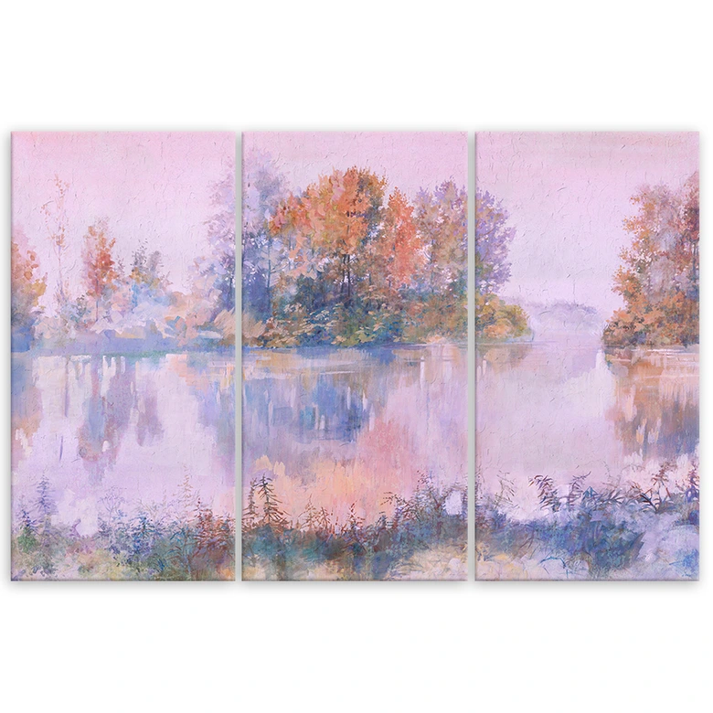 Leinwandbild 3 teilig, Seeblick 