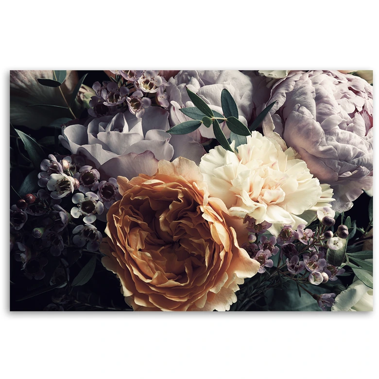 Leinwandbild, Pastell Peony Bouquet Blumen 
