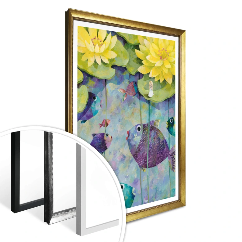 Poster Blanz - Gelbe Seerosen 