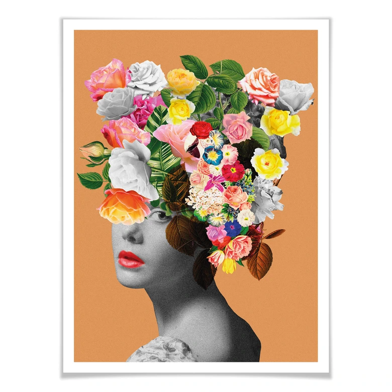 Plakat Frida Floral Studio - Pomarańczowa Dama 