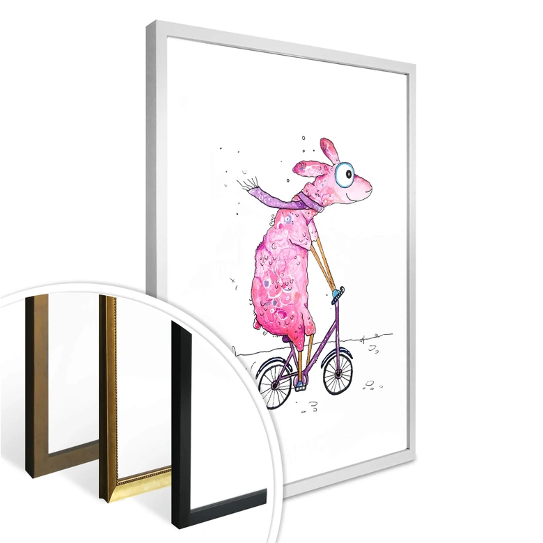 Poster Hagenmeyer - Lama op de Fiets 