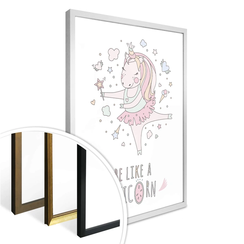 Affiche Kvilis - Be like a Unicorn - Licorne ballerine 