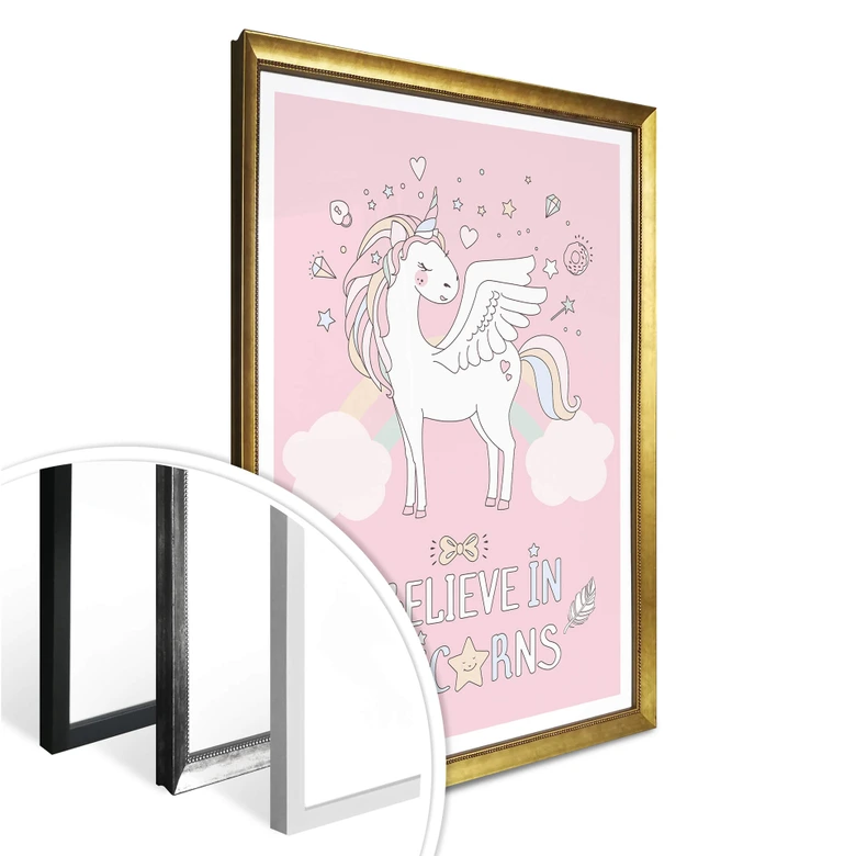 Poster Kvilis - Believe in Unicorns - rosa 