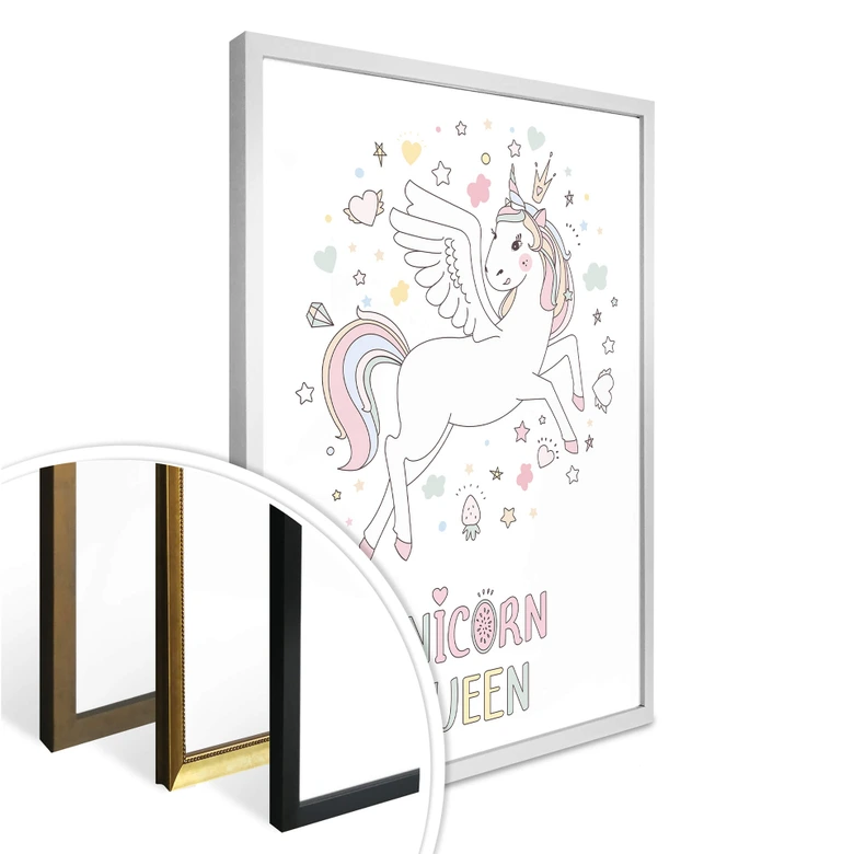 Póster Kvilis - Unicorn Queen - Unicornio con corona 