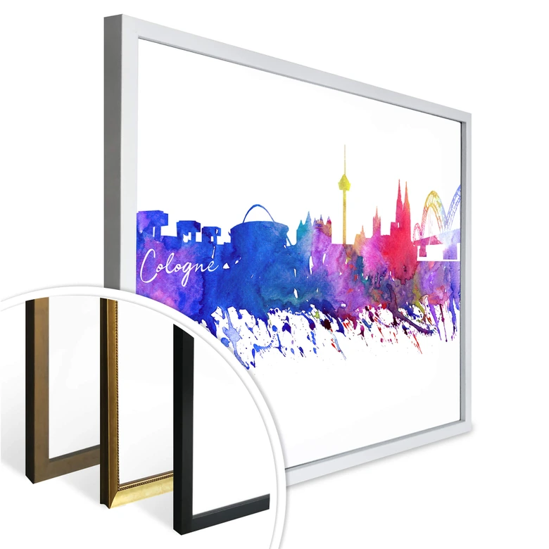 Poster Bleichner - Köln Aquarell Skyline 