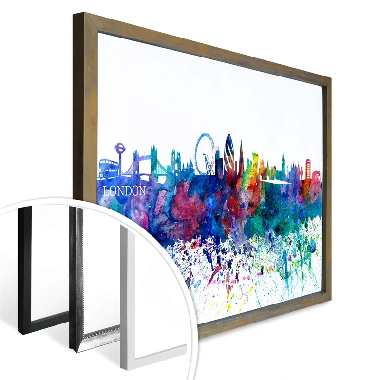 Poster Bleichner - Silhouette de Londres Aquarelle 