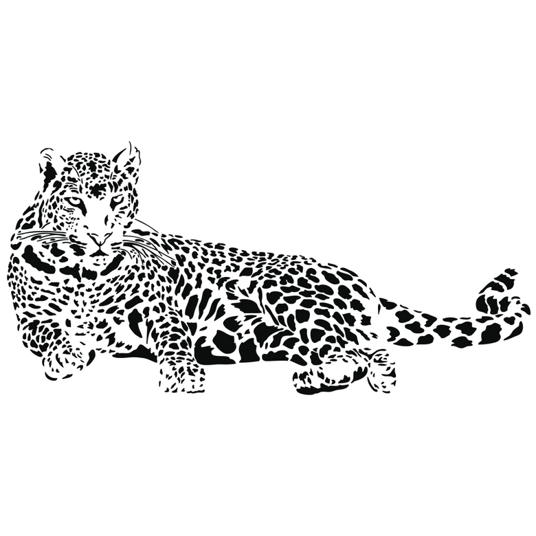 Wandtattoo Leopard liegend 