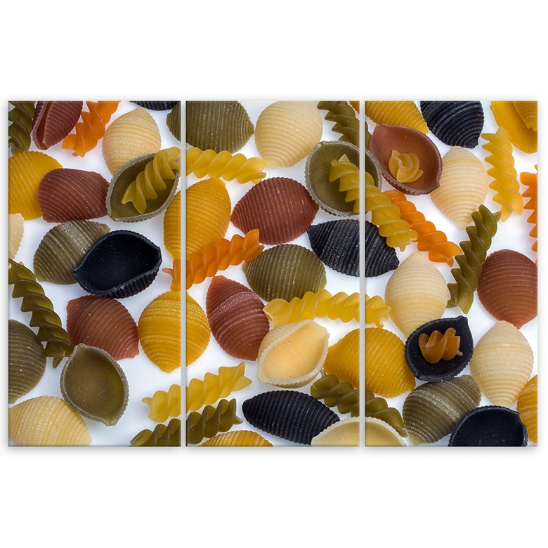 Leinwandbild 3-teilig, Pasta Essen 