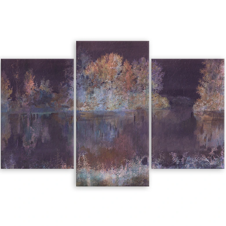 Leinwandbild 3 teilig, Seeblick 