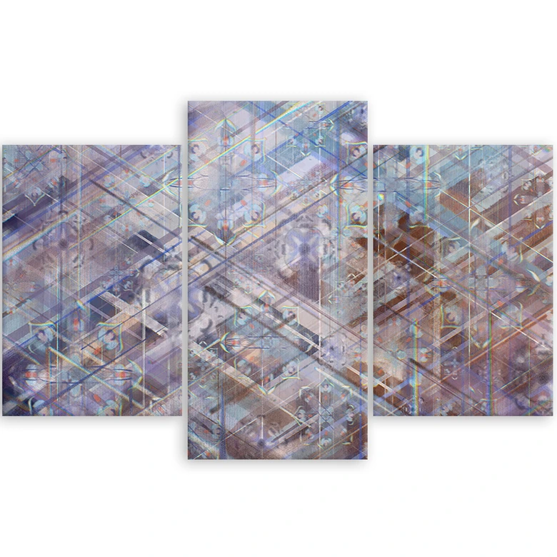 Leinwandbild 3 teilig, Abstrakte geometrische Formen 