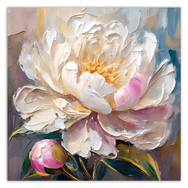 Leinwandbild, Gemalte Pfingstrose 