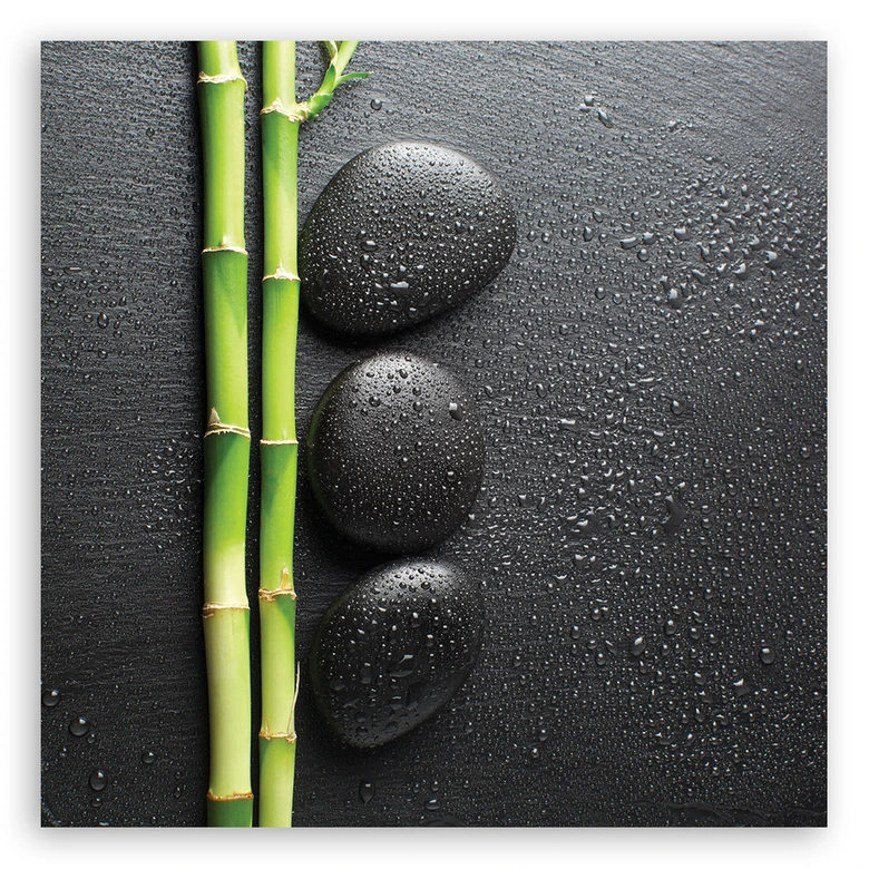 Leinwandbild, Bambus Zen Steine Wellness 