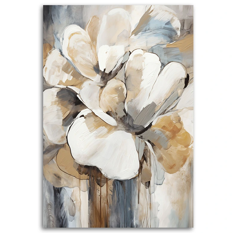 Leinwandbild Beigefarbene Blumen 