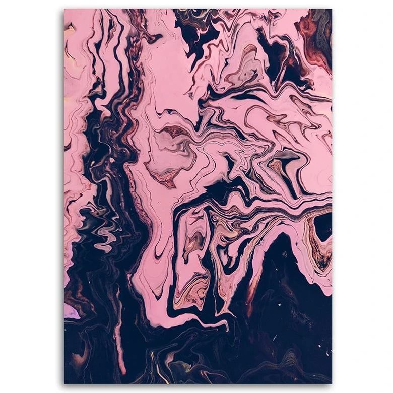 Leinwandbild, Abstrakt in Rosa wie gemalt 