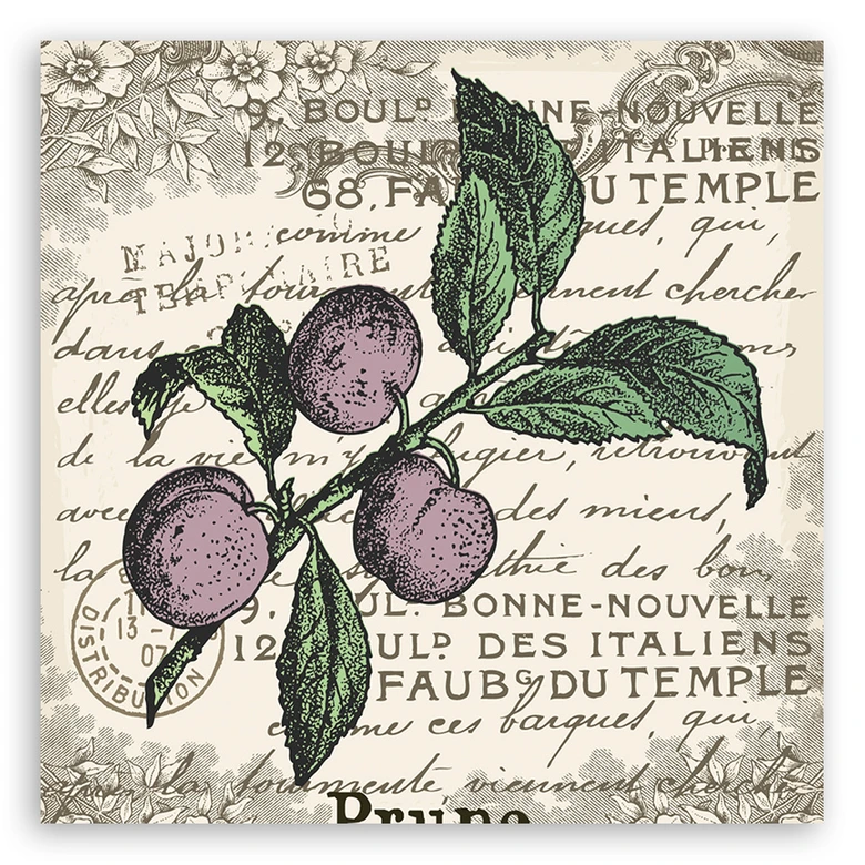 Canvasbillede, vintage blomme 