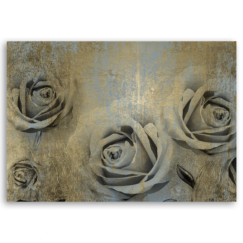 Leinwandbild, Goldene Rosen 