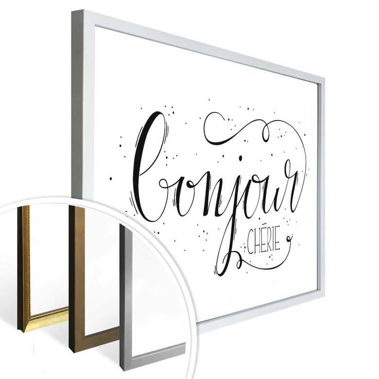 Poster Bonjour Chérie - weiß 