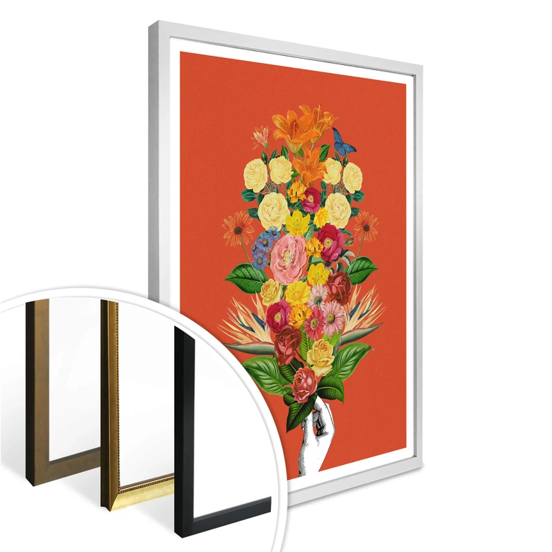 Poster Frida Floral Studio - Botanical Red 