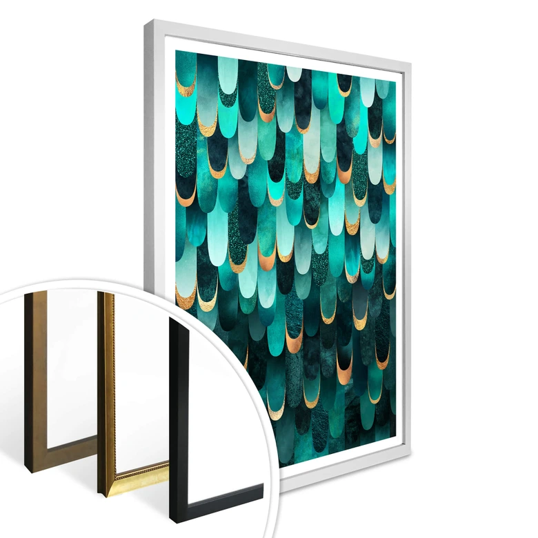 Poster Fredriksson - Plumes turquoise 