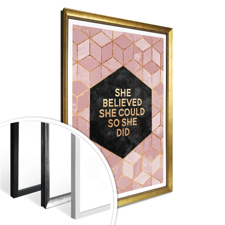 Poster Fredriksson - She Believed - rosa 