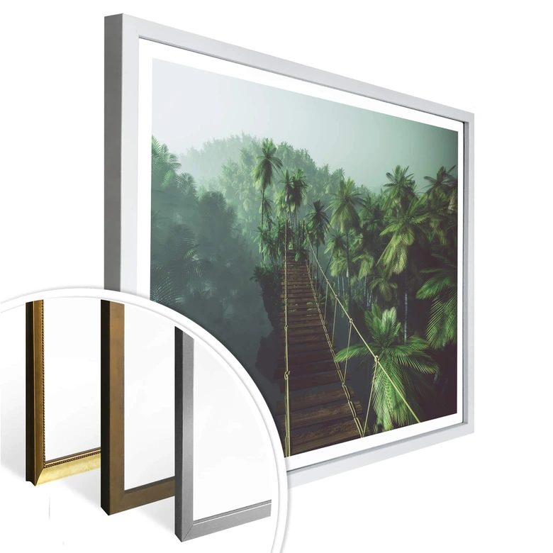 Póster - Puente colgante en la selva 