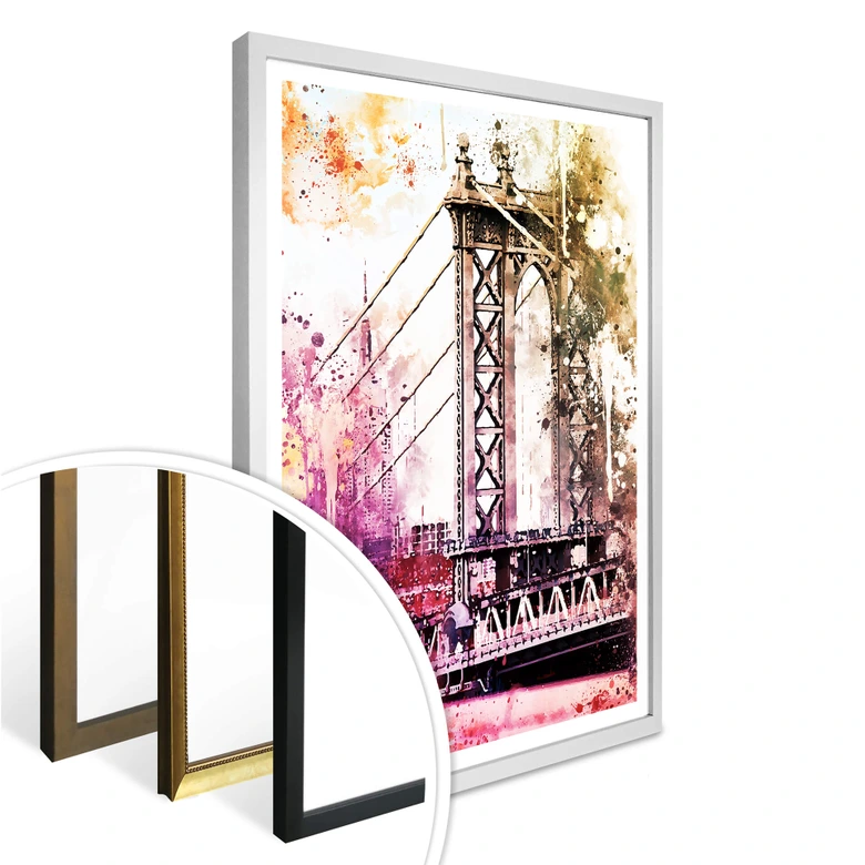 Poster Hugonnard - Watercolour: New York Bridge 
