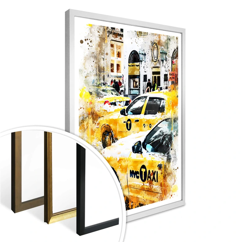 Poster Hugonnard - Watercolour: New York Cabs 