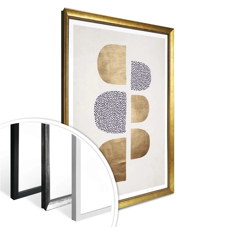 Plakat - Kubistika - Golden Geometrica 