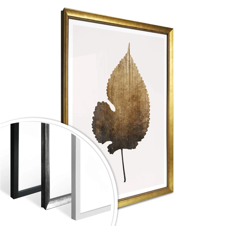 Poster Kubistika - Golden Leaf 