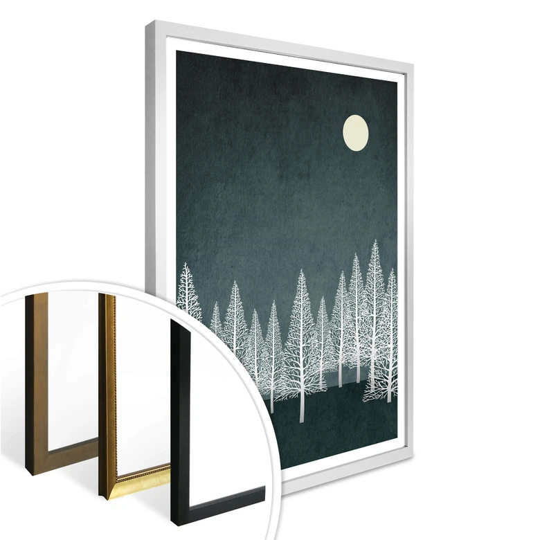 Poster Kubistika – Kleiner Wintermond 