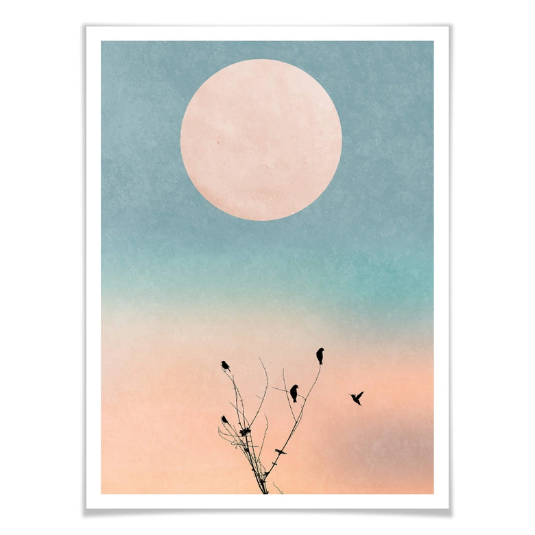 Posterset incl. frames - Kubistika - Moon 