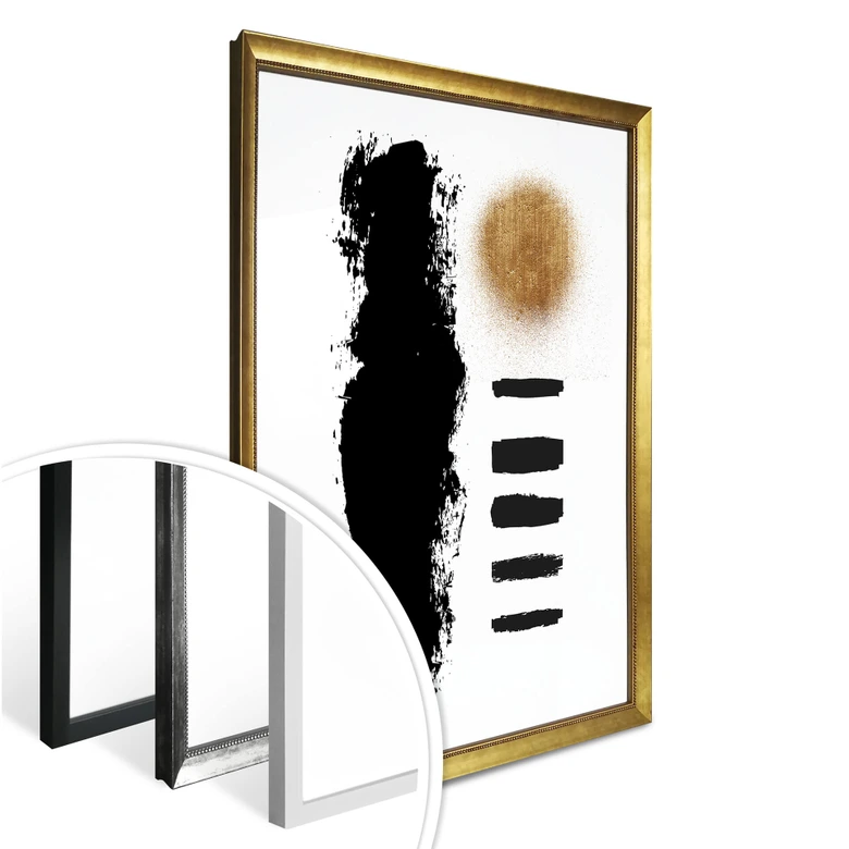 Poster Kubistika - Schwarze Streifen 