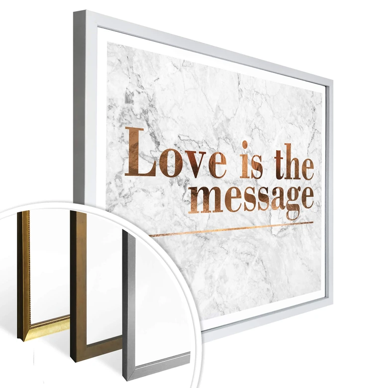 Affiche effet cuivré - Love is the message 