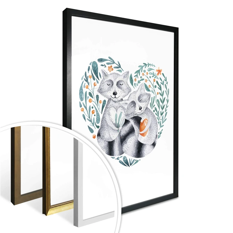 Poster Kvilis - Waschbärliebe 