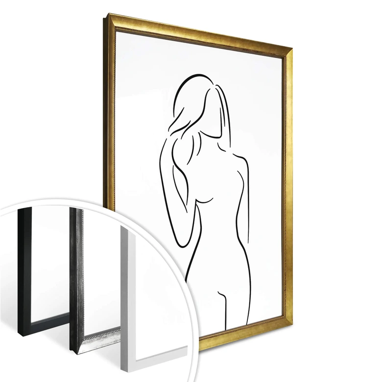Plakat Lineart - kobiece krągłości 
