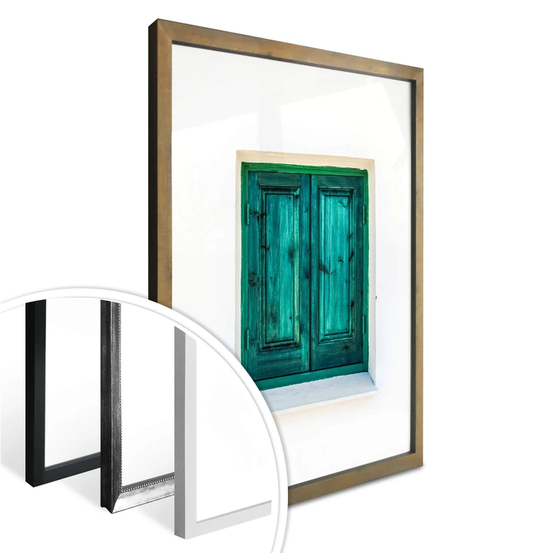 Poster Das türkise Fenster 