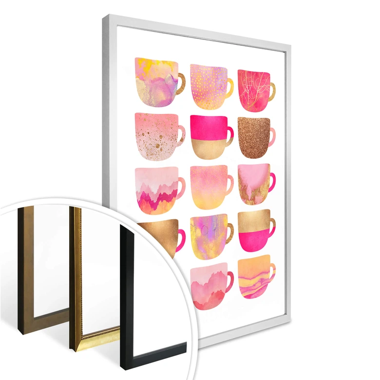 Poster Fredriksson - Kaffeetassen: Pretty Pink 